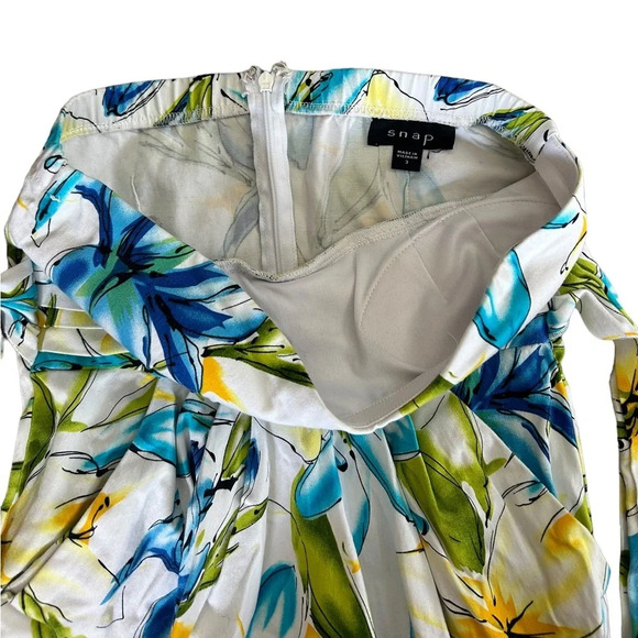 Floral Strapless Mini Dress Juniors Sundress - Picture 7 of 7